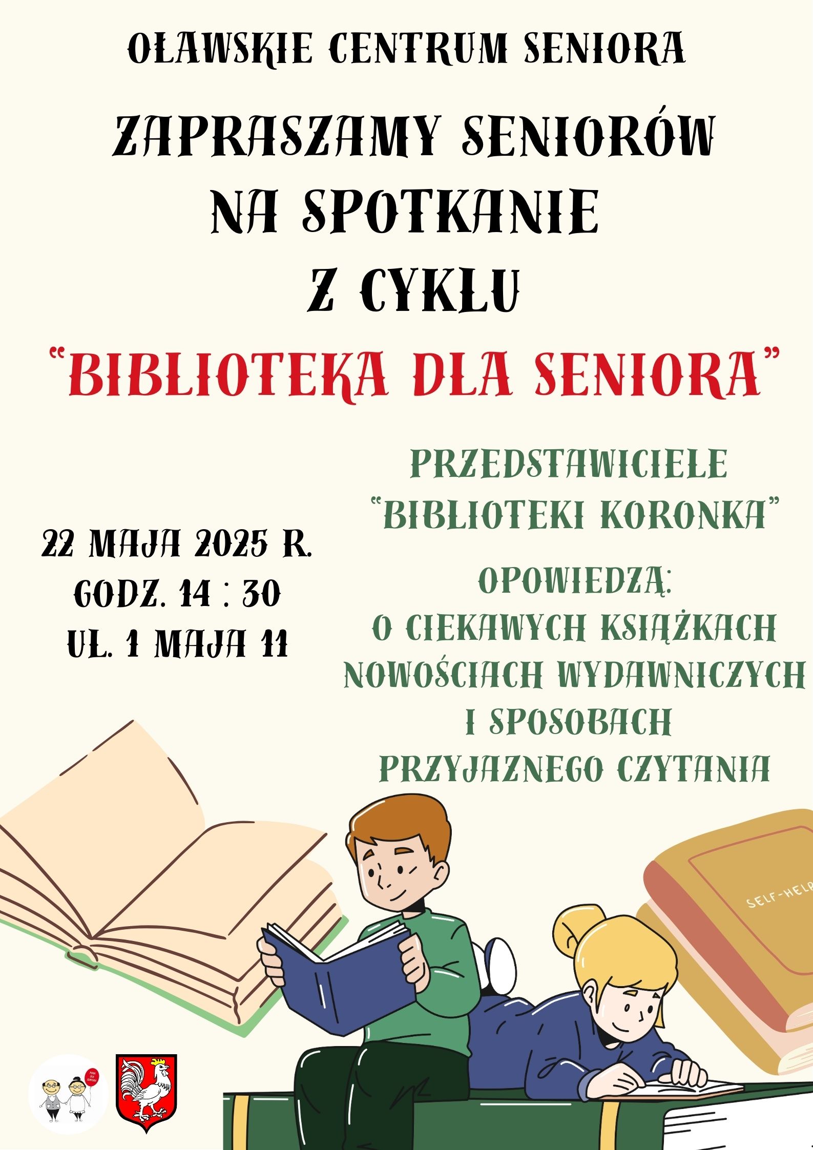 plakat - spotkanie z cyklu biblioteka dla seniora