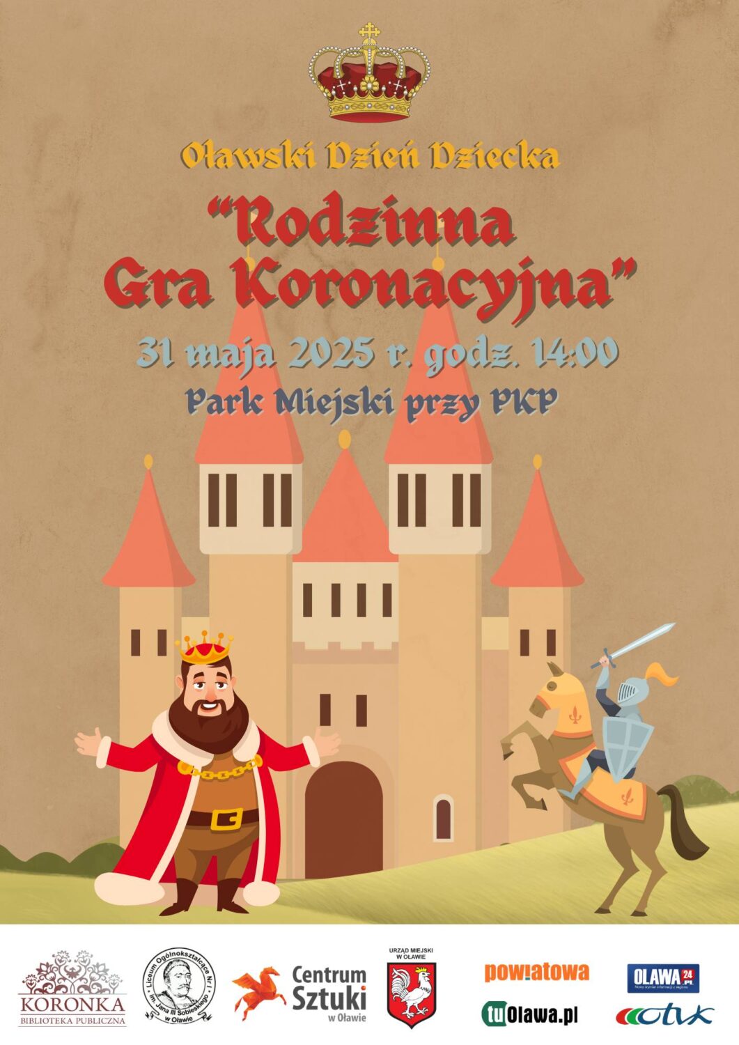 plakat gry terenowej podczas Oławskiego Dni Dziecka