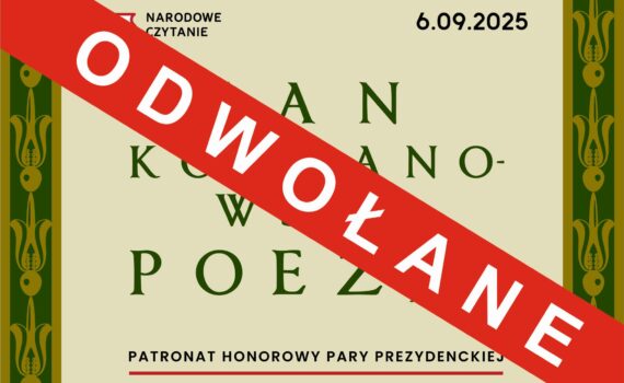 Narodowe Czytanie 2025 - odwołane