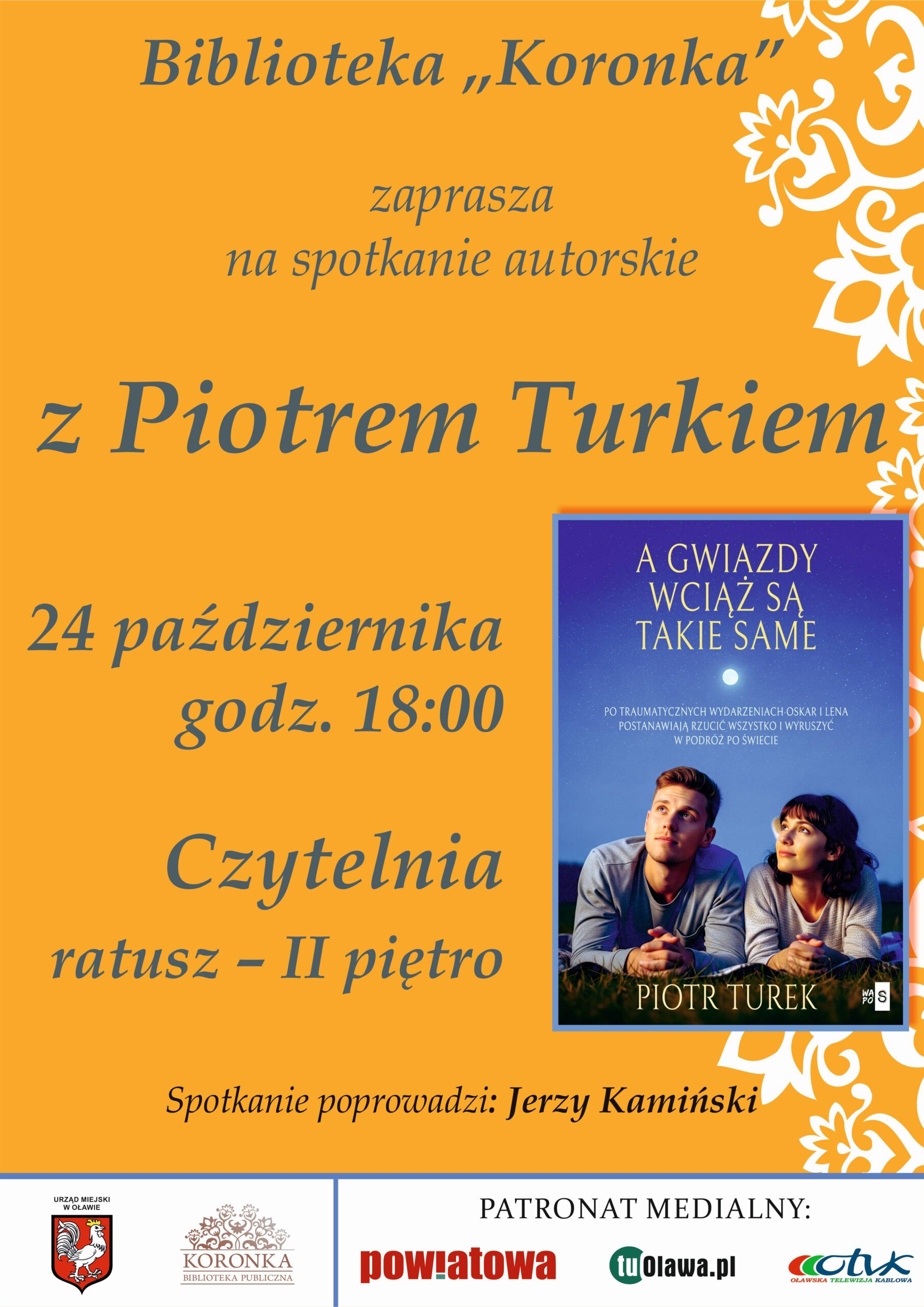 plakat spotkania autorskiego z Piotrem Turkiem