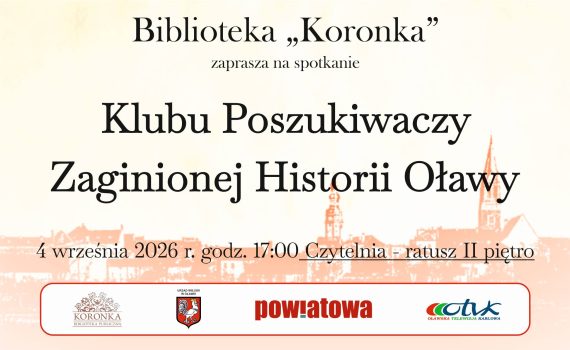 baner klubu poszukiwaczy zaginionej historii Oławy
